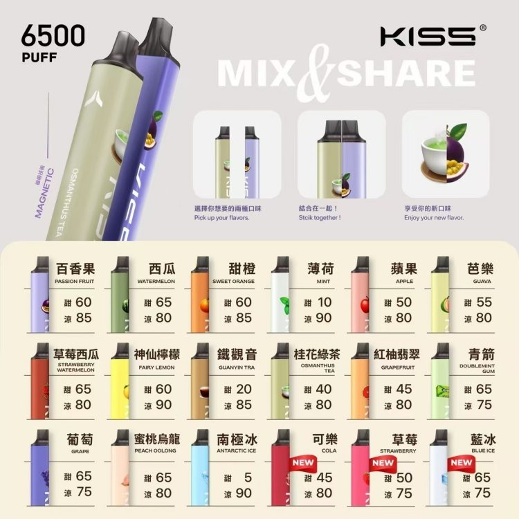 凱斯KISS6500口 正品現貨 拋棄式電子煙購買 新日期 10/10